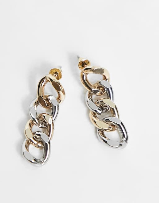 Metal on sale chain earrings