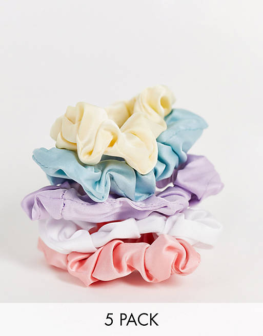 Liars & Lovers mini scrunchies 5 x multipack in pastel mix