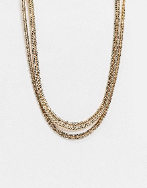Liars & Lovers multirow necklace in gold snake chain