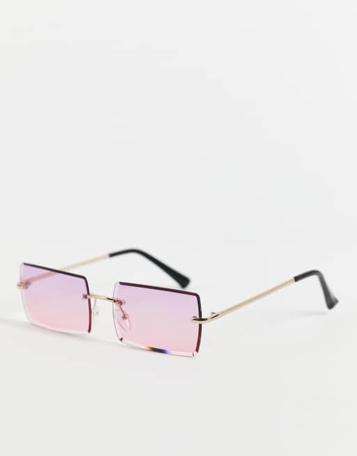 Occhiali Da Sole Hip Hop Unisex Montatura Oro E Lenti Tea &ndash; Moda Anni 90