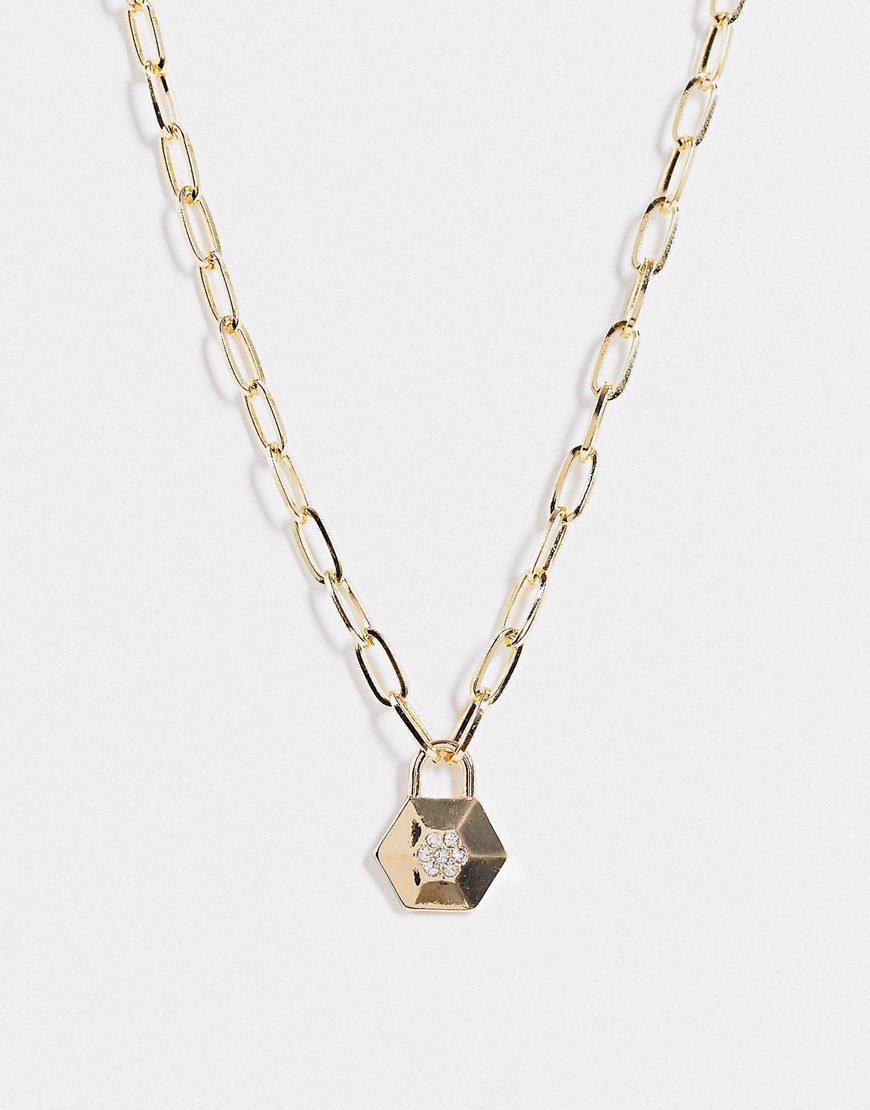 Liars & Lovers Pave Hexagon Chain Necklace In Gold