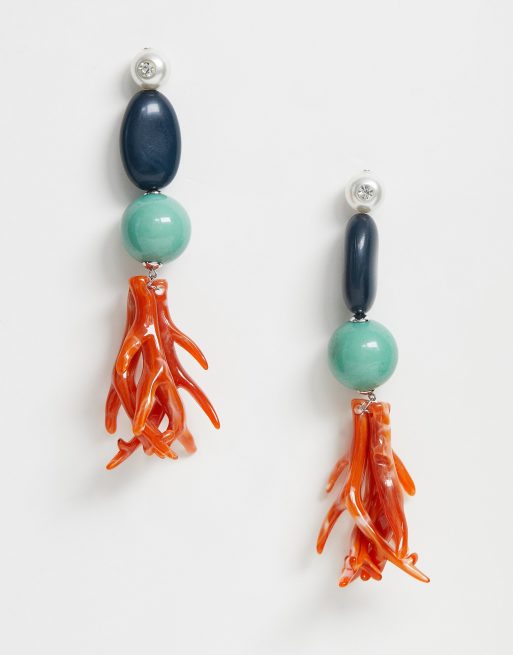 Coral store statement earrings