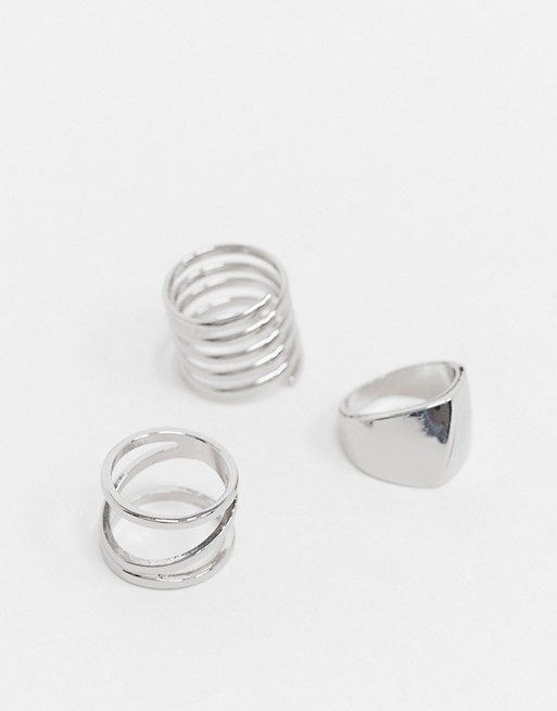 Liars & Lovers ring 3 multipack in silver stacking