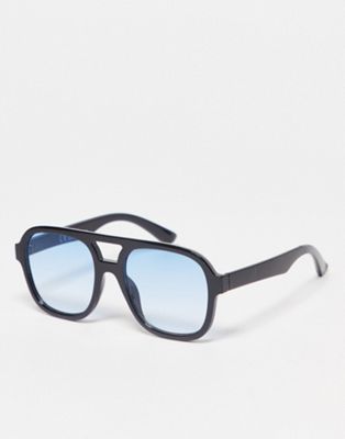 Liars & Lovers square sunglasses with blue lens - ASOS Price Checker