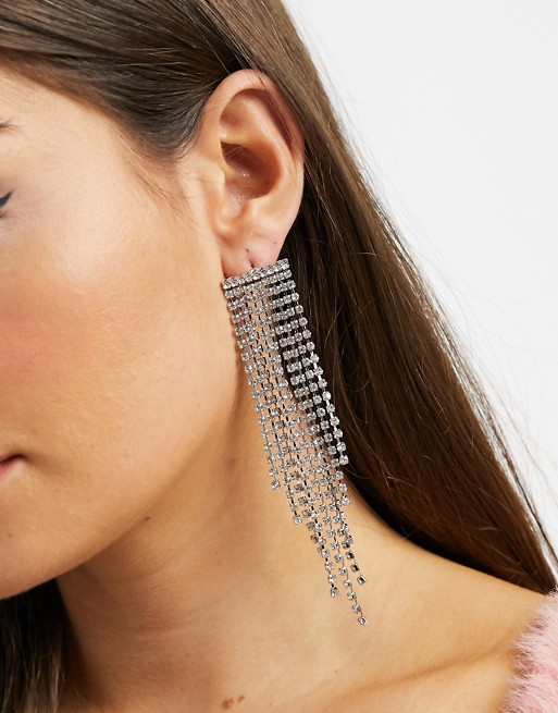 Liars & Lovers statement rhinestone earrings in silver