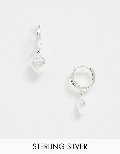 Liars & Lovers sterling silver mini hoops with heart charm