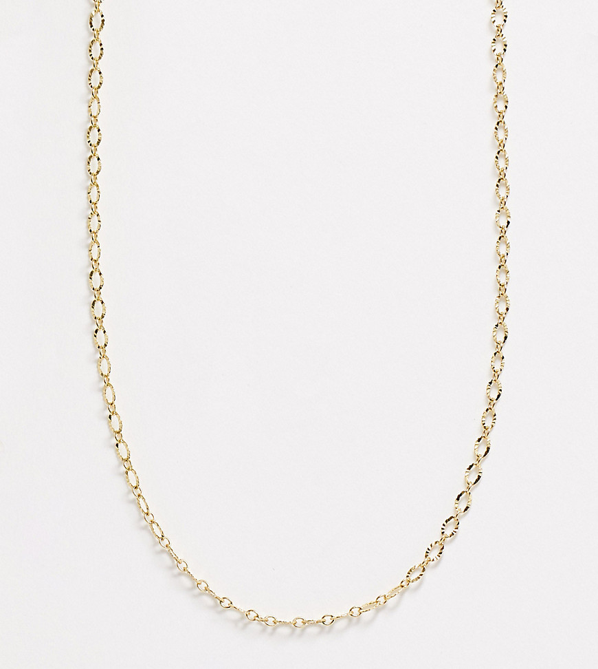Liars the Label necklace in gold plated long oval chain-Silver