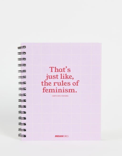 Libreta tamaño A5 lila con texto de TYPO x Mean Girls