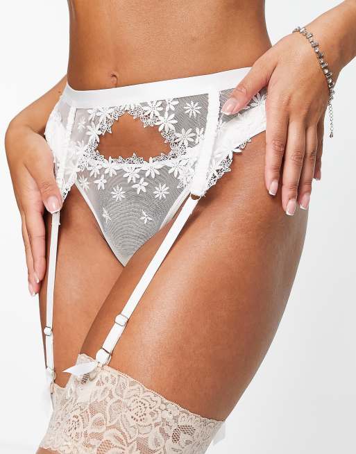 Liguero Lenceria Mujer Flores Lovermore, Liguero Con Corsé Y