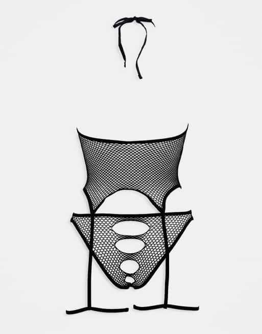 Liguero negro con abertura en la entrepierna de Enya de Ann Summers, 2 de 4