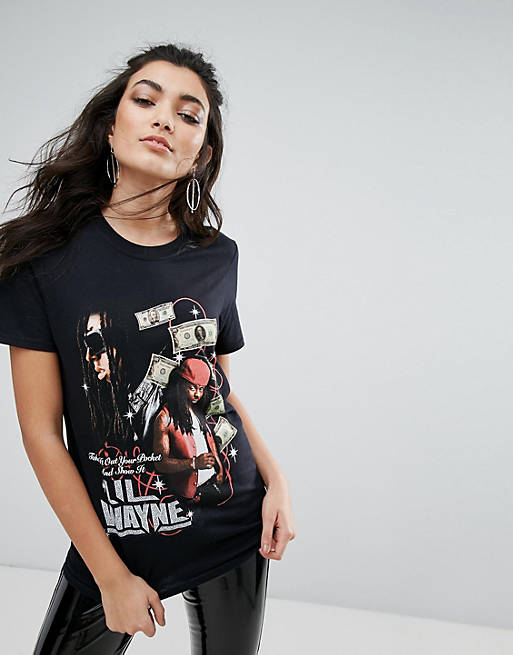 Lil Wayne Tour Retro Boyfriend T-Shirt With Bills Print | ASOS