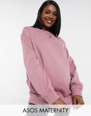 фото Лиловый свитшот в стиле oversized из органического хлопка asos design maternity-фиолетовый asos maternity