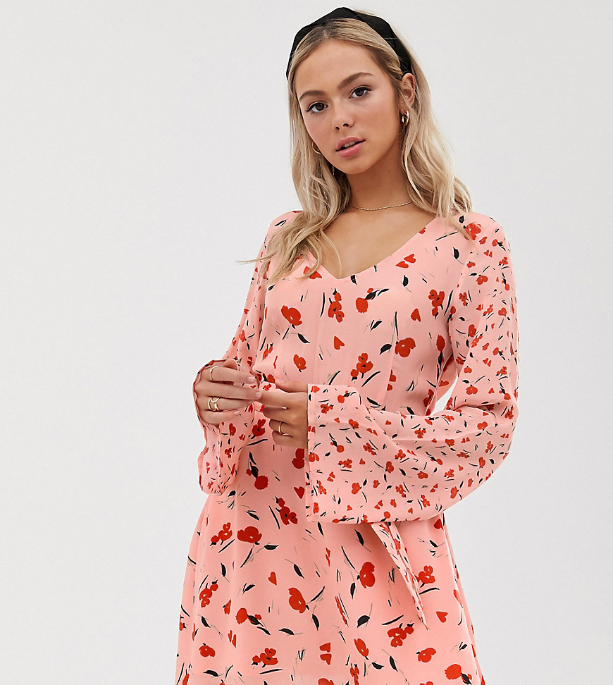 Lily & Lionel Exclusive micro mini dress in floral print-Pink