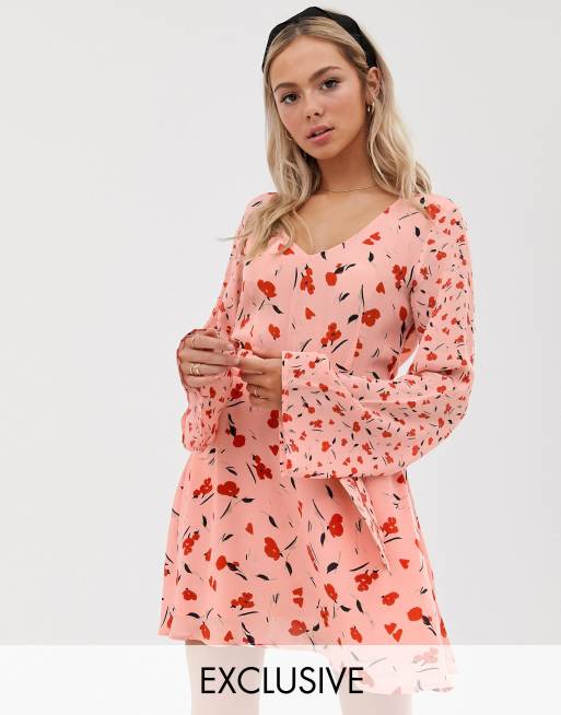 Lily And Lionel Exclusive Micro Mini Dress In Floral Print Asos 