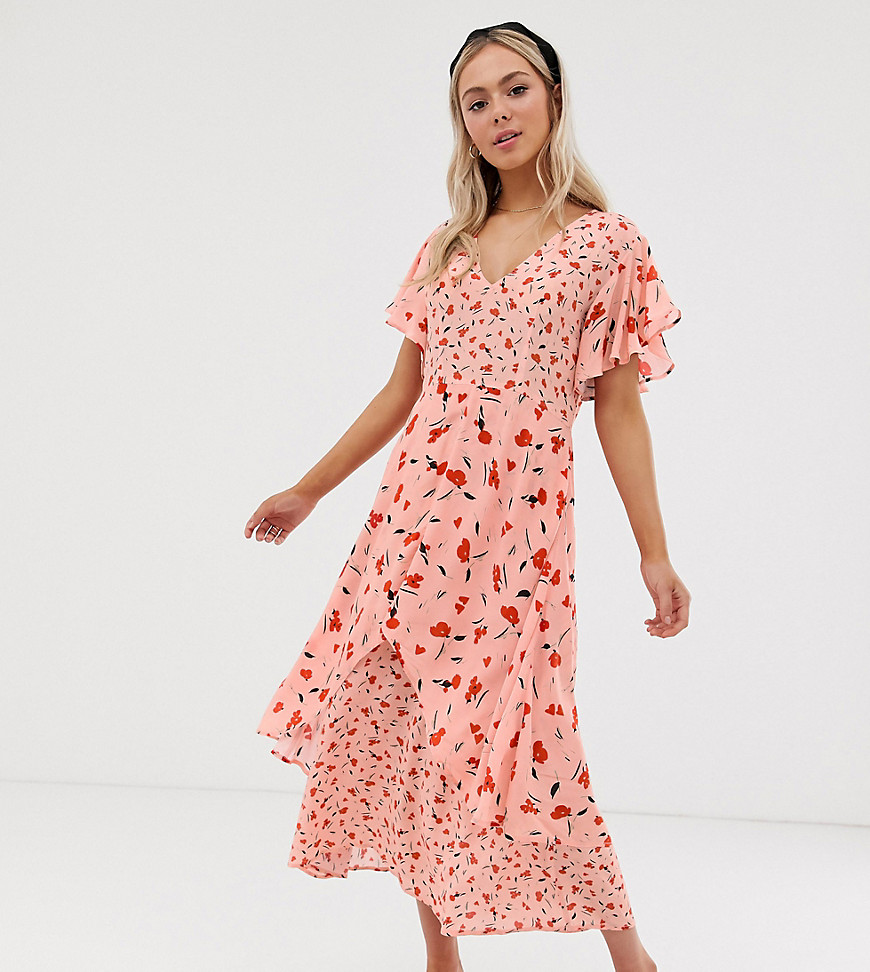 Lily & Lionel Exclusive tiered maxi dress in floral print-Pink