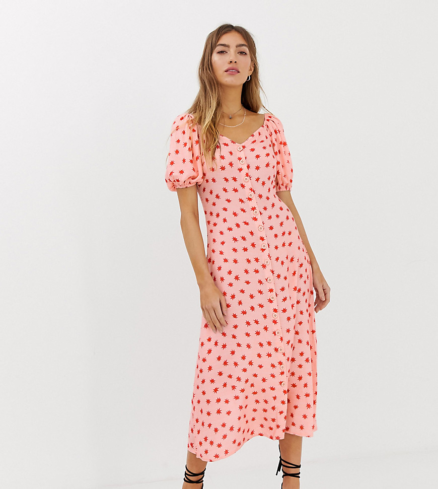 Lily & Lionel Exclusive voluminous midi dress in cosmos-Pink