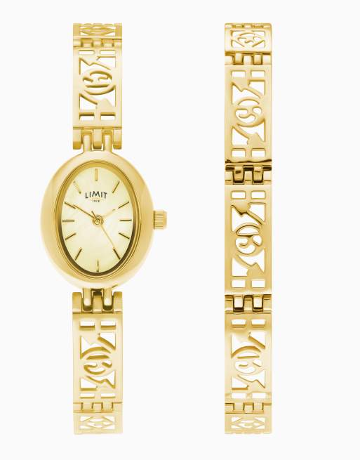 Limit 19mm oval gold watch in gold