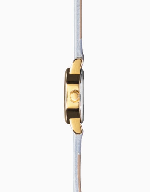 Limit 20mm octagonal gold watch in white | ASOS