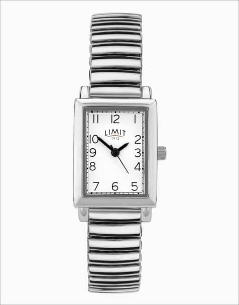 Limit 20mm womens rectangular silver analogue watch in silver - SILVER - view 1