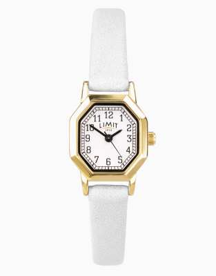 Limit 22mm octagonal gold watch in white