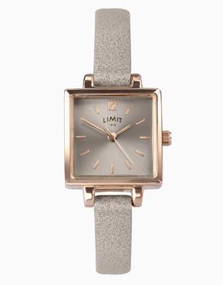 Limit 22mm Square Rose Gold Watch In Brown