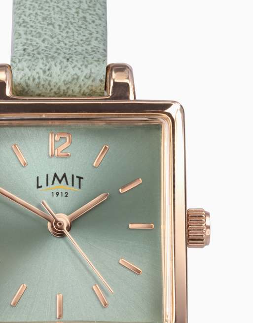 Limit 22mm square rose gold watch in green, 4 of 4