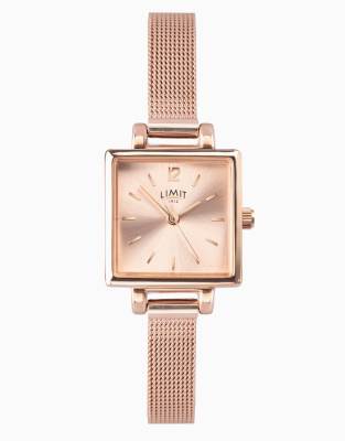 Limit 22mm square rose gold watch in rose gold