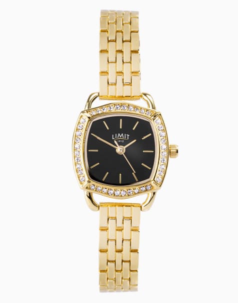 Limit 24mm tv gold watch in black - view 1