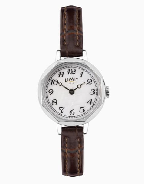 Limit 26mm hexagonal silver watch in white - view 1