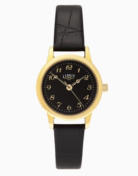 Limit 26mm round gold watch in black - view 1