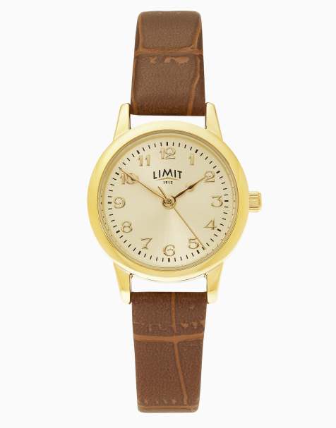 Limit 26mm round gold watch in brown - view 1