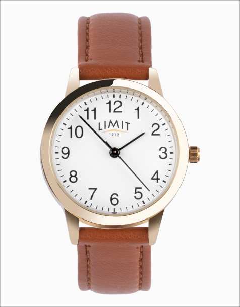 Limit 30mm womens round gold analogue watch in brown - BROWN - view 1