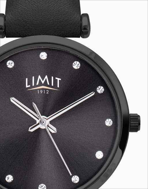 Limit 30mm womens round gun metal analogue watch in black - BLACK, 3 of 4