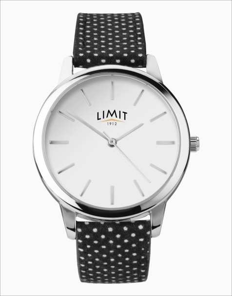 Limit 30mm womens round silver analogue watch in black - BLACK - view 1