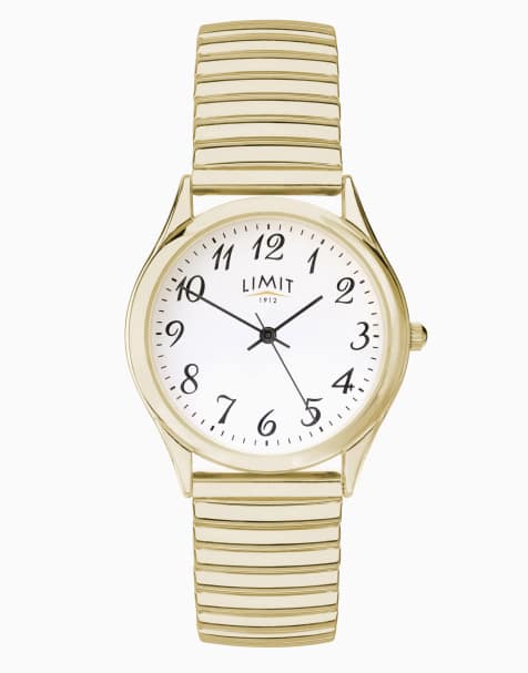 Limit 34mm mens round gold analogue watch in gold - view 1