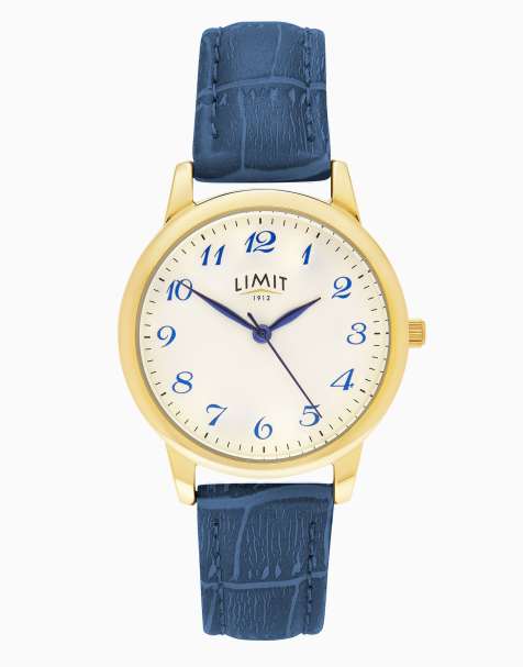  Limit  34mm round gold watch in blue - view 1