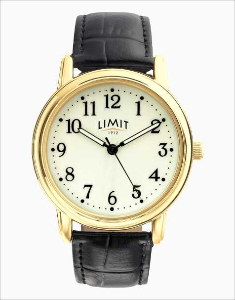 Limit 37mm mens round gold analogue watch in cream - CREAM - view 1