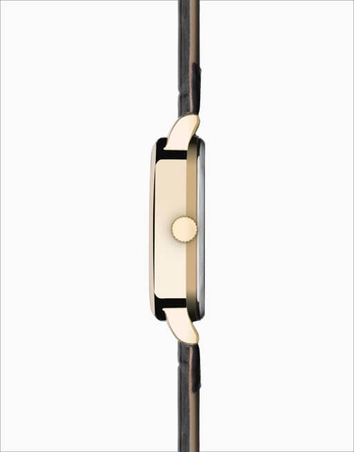 Limit 38mm mens octagonal gold analogue watch in black - BLACK, 4 of 4