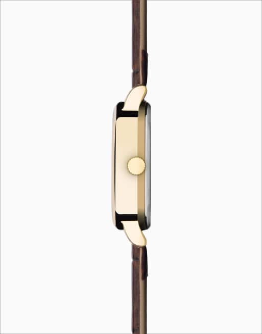 Limit 38mm mens octagonal gold analogue watch in brown - BROWN, 2 of 4