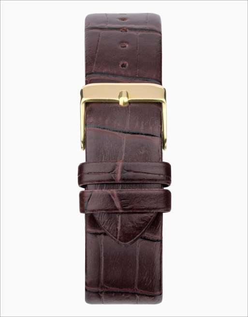 Limit 38mm mens octagonal gold analogue watch in brown - BROWN, 3 of 4