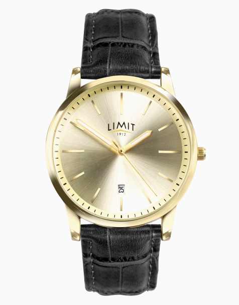 Limit 38mm mens round black analogue watch in black - view 1