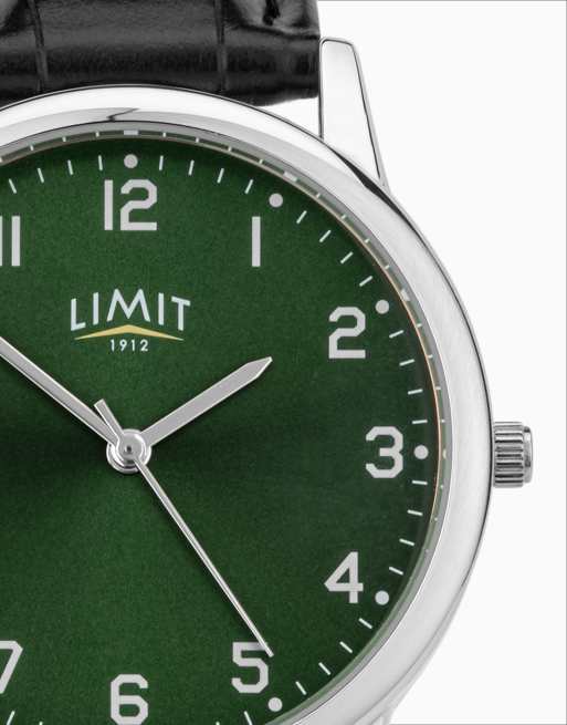 Limit 38mm mens round silver analogue watch in green - MGREEN, 3 of 4