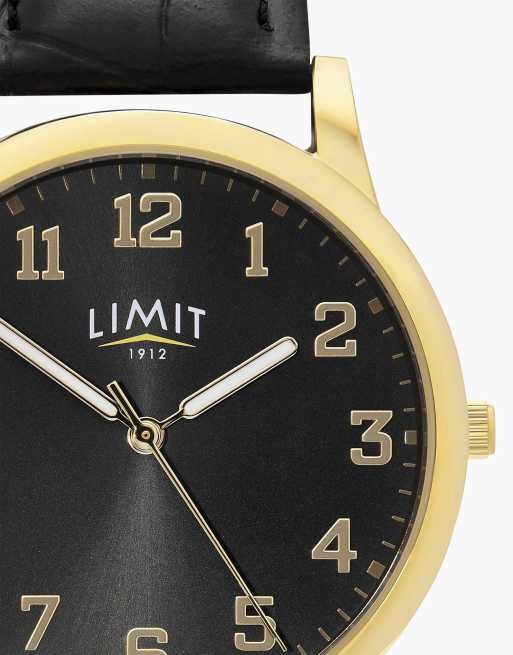 Limit  38mm round gold watch in black, 3 of 4