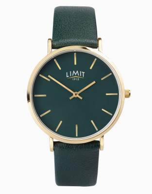 Limit 38mm round gold watch in green