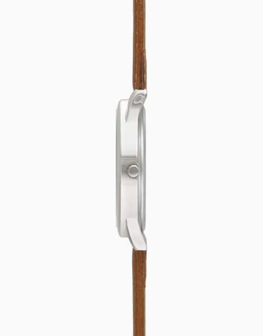Limit  38mm round silver watch in brown, 4 of 4