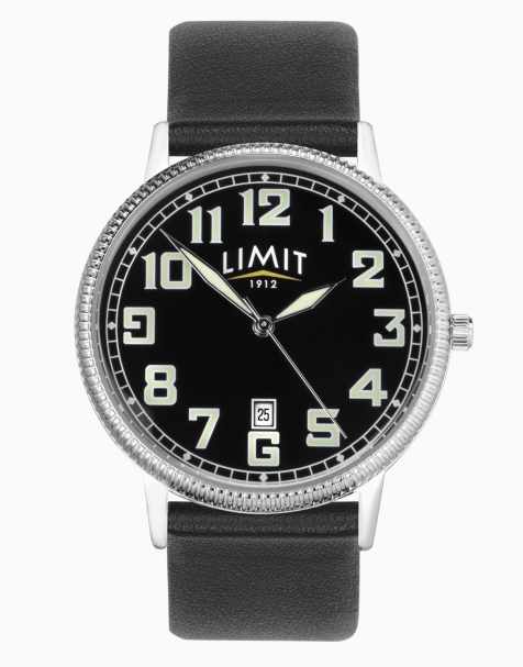 Limit 40mm mens round black analogue watch in black - view 1