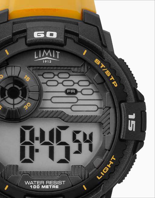 Limit active 48mm mens round black digital watch in black - BLACK, 3 of 4