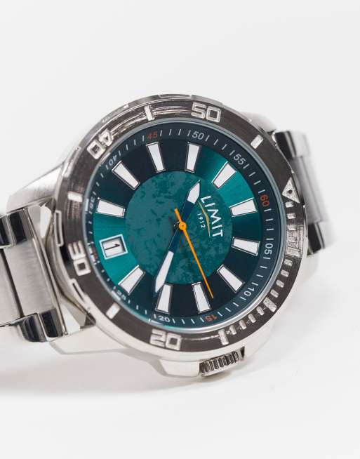 Limit - Armbandhorloge in zilver met groene wijzerplaat, 4 van 4