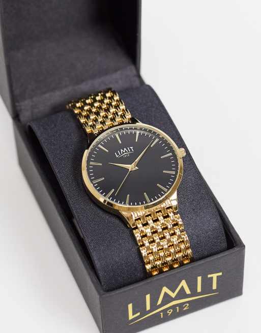 Limit bracelet watch in gold with black dial