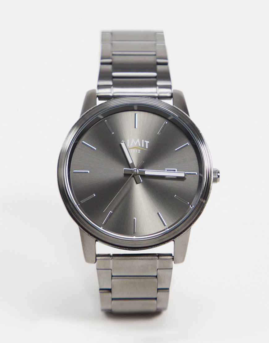 Limit bracelet watch in gunmetal gray with gray dial-Grey